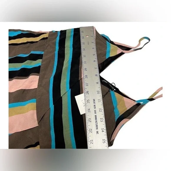 NWT Zara Colorful Striped Wrap Peplum Cami Tank Top Blouse XS V-Neck Open Back - Picture 12 of 13